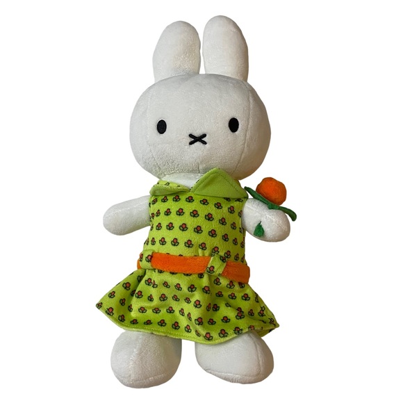 Miffy Tulip Flower Dress Bunny Rabbit Stuffed  Animal Plush Toy No.4561 - Picture 1 of 6